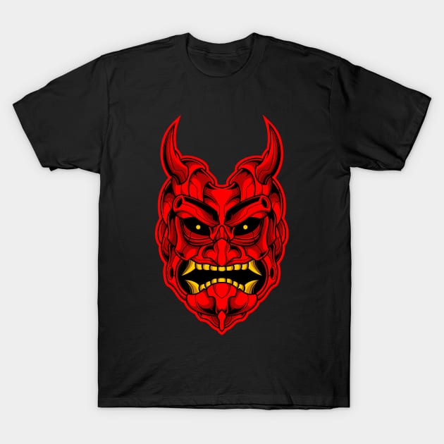 RED DEMON SANURAI MASK T-Shirt by sugiartoss_